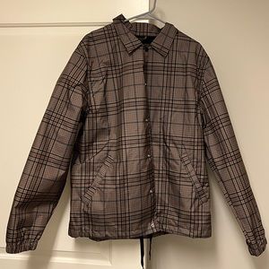 Mens Plaid Lightweight Rain Jacket - Water Resistant